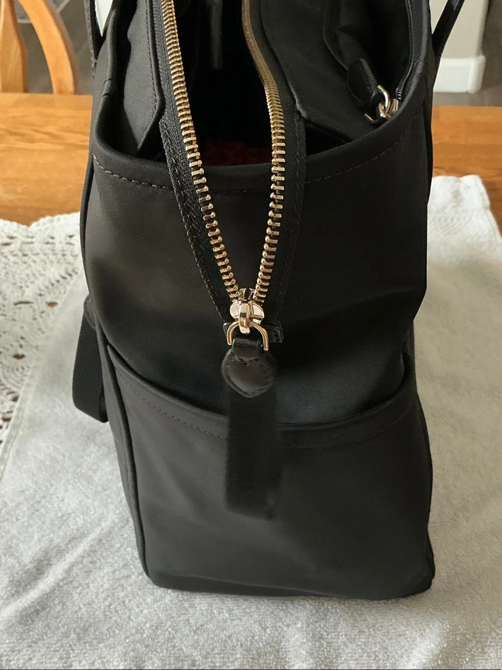 kate spade Black Tote with Front Zip and Gold Hardware - Picture 4 of 7